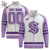 NHL San Jose Sharks Special Hockey Fight Cancer Stand Collar Jacket