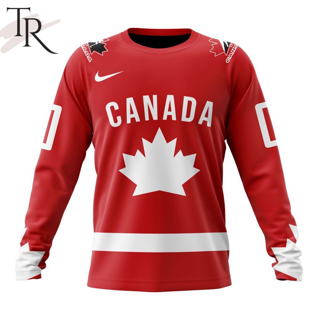 Olympic CA. Blank Red Sawyer Hooded Sweatshirt Stitched NHL Jersey