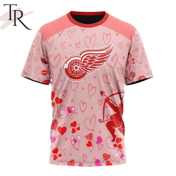 Personalized NHL Detroit Red Wings Special Design For Valentines Day Hoodie