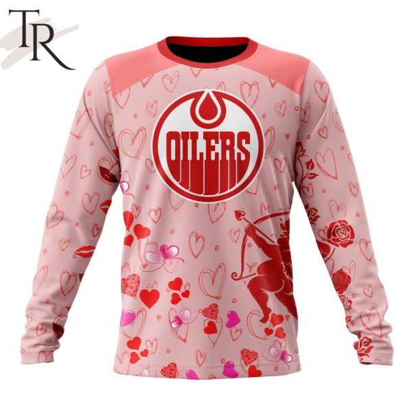 Personalized NHL Edmonton Oilers Special Design For Valentines Day Hoodie