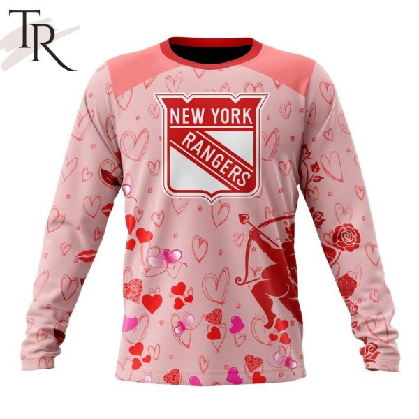 Personalized NHL New York Rangers Special Design For Valentines Day Hoodie