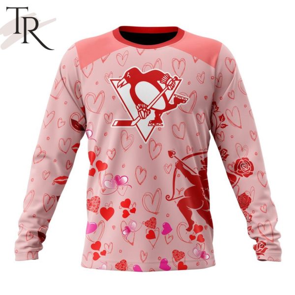 Personalized NHL Pittsburgh Penguins Special Design For Valentines Day Hoodie