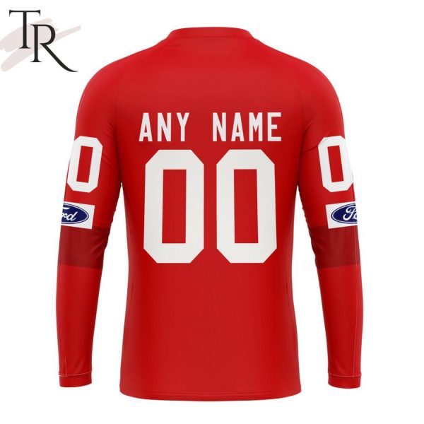 Swiss Ice Hockey Personalized Red Kits Hoodie