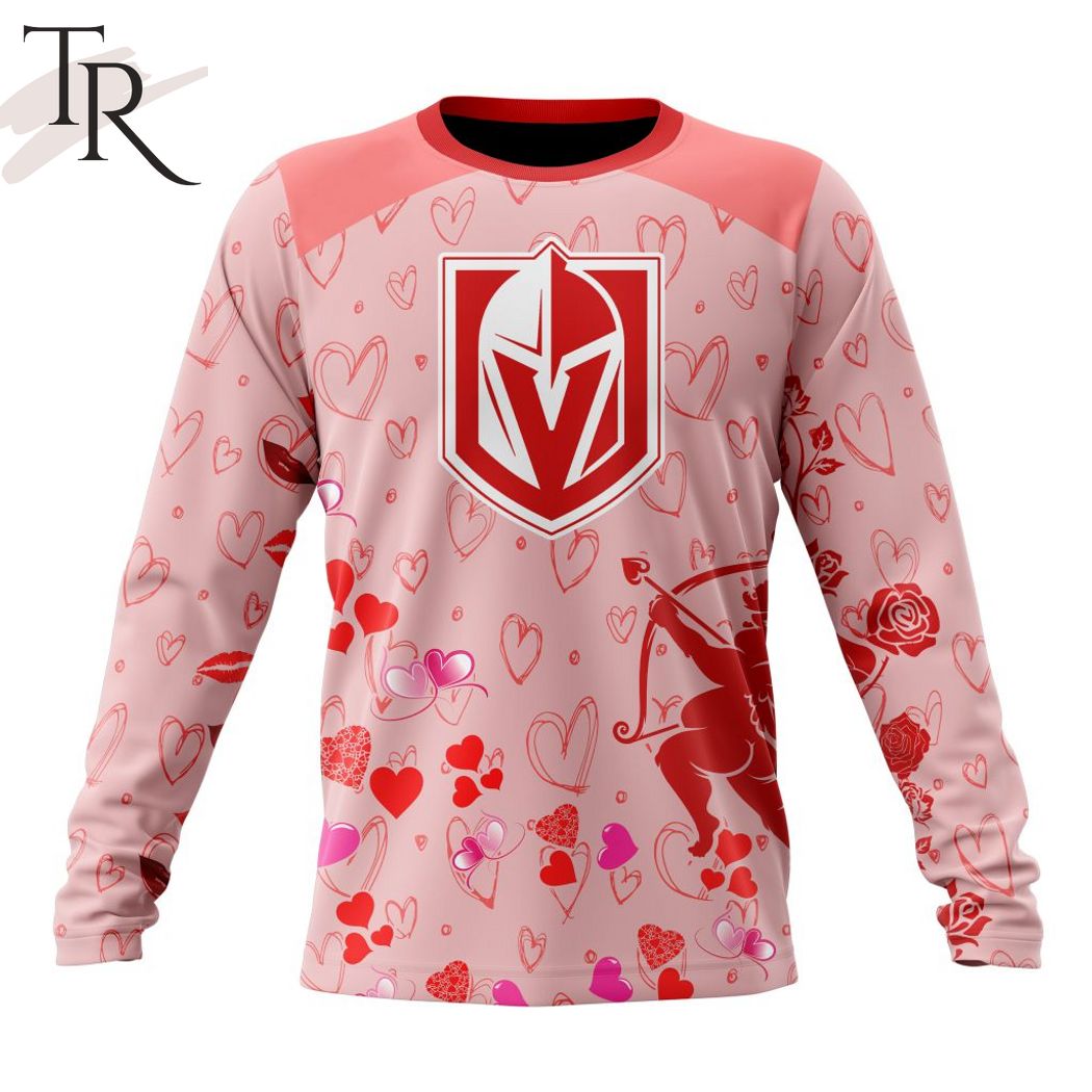 Personalized NHL Vegas Golden Knights Special Design For Valentines Day Hoodie