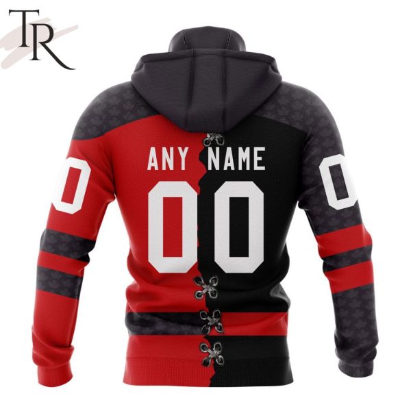 Hockey Canada Personalized Red Mix Black Kits Hoodie