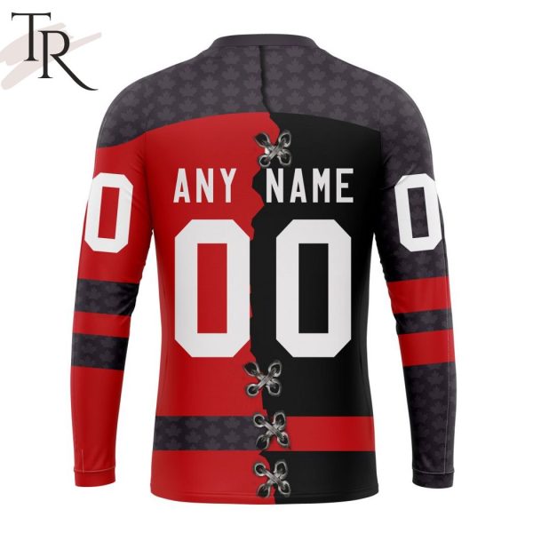 Hockey Canada Personalized Red Mix Black Kits Hoodie