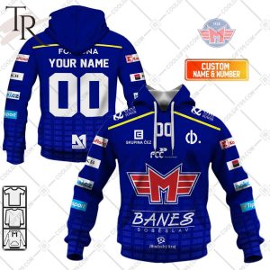 Czech Extraliga HC Ocelari Trinec Jersey Style Hoodie