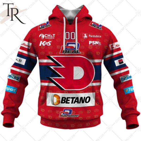 Czech Extraliga HC Dynamo Pardubice Jersey Style Hoodie