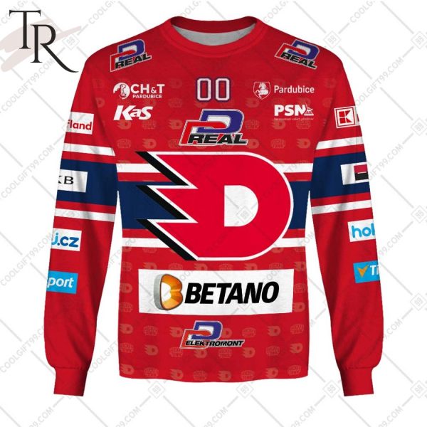 Czech Extraliga HC Dynamo Pardubice Jersey Style Hoodie