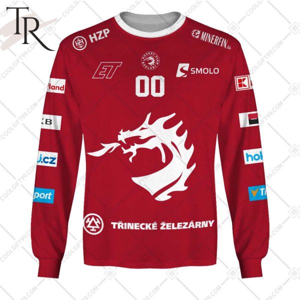 Czech Extraliga HC Ocelari Trinec Jersey Style Hoodie