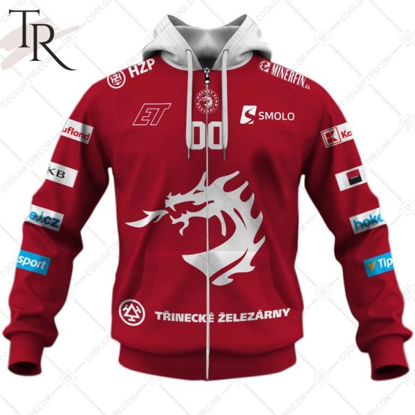 Czech Extraliga HC Ocelari Trinec Jersey Style Hoodie