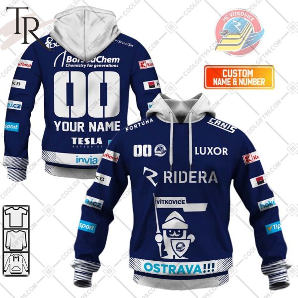 Czech Extraliga HC Vitkovice Ridera Jersey Style Hoodie