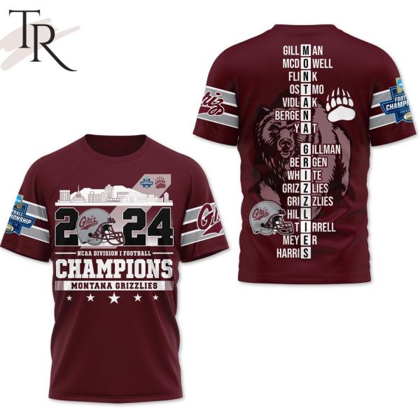 2024 NCAA Division I Football Champions Montana Grizzlies 3D Shirt, Hoodie
