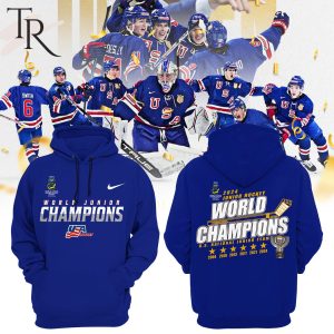 USA Hockey 2024 Junior Hockey World Champions U.S National Junior Team Hoodie, Longpants, Cap – Blue