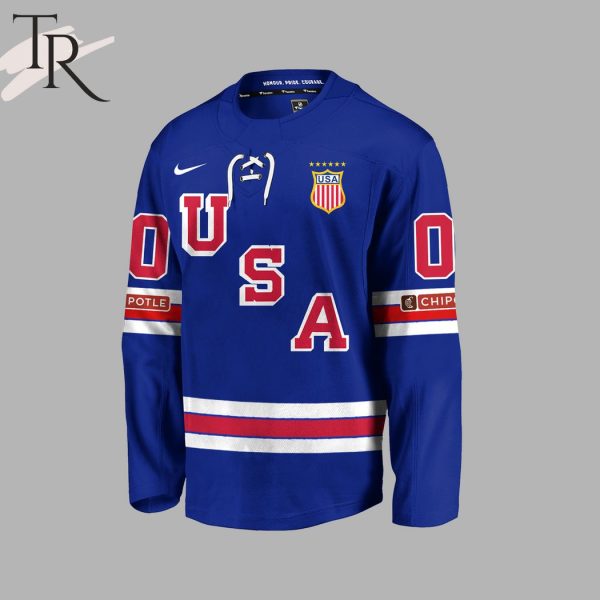 Custom Name Team USA Is Golden 2024 U.S National Junior Team World Junior Ice Hockey Champions 2024 Hockey Jersey