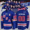 Custom Name Team USA Is Golden 2024 U.S National Junior Team World Junior Ice Hockey Champions 2024 Hockey Jersey