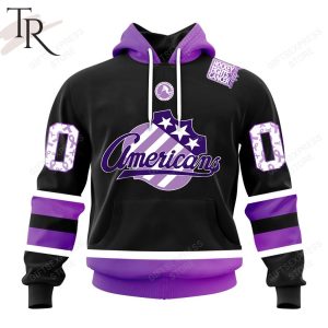AHL Rochester Americans Black Hockey Fights Cancer Hoodie