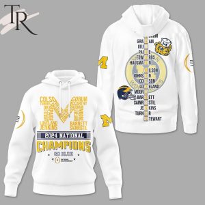 Michigan Wolverines 2024 National Champions Go Blue National Championship Hoodie – White