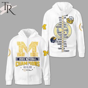 Michigan Wolverines 2024 National Champions Go Blue National Championship Hoodie – White