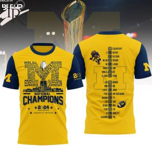 Michigan Wolverines 23-24 National Champions Hoodie – Yellow