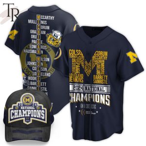 Michigan Wolverines 2024 National Champions Go Blue Baseball Jersey – Blue