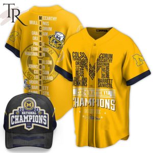 Michigan Wolverines 2024 National Champions Go Blue Baseball Jersey – Yellow