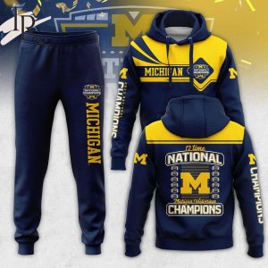 12 Time National Champions Michigan Wolverines College Football Playoff 2023 Hoodie, Longpants, Cap