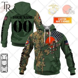 Personalized NFL Cleveland Browns Marine Camo Hoodie