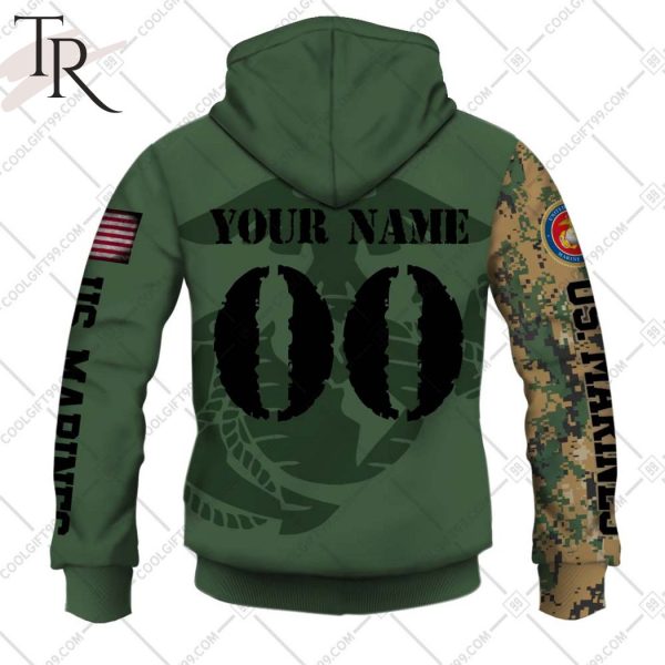 Personalized NFL Green Bay Packers Marine Camo Hoodie