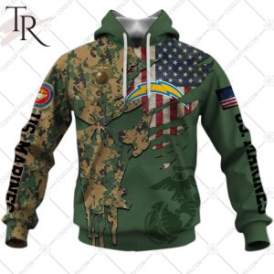 Personalized NFL Los Angeles Chargers Marine Camo Hoodie
