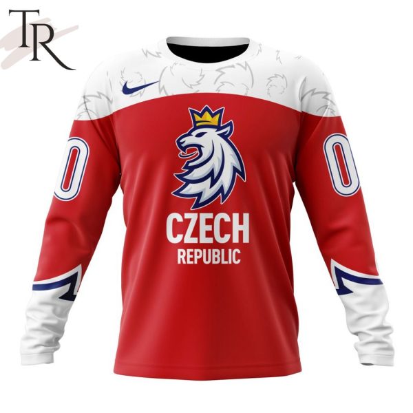Czech National Ice Hockey Personalized Red Kits Hoodie