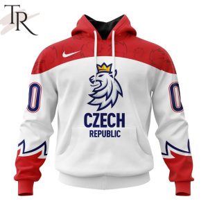 Czech National Ice Hockey Personalized White Kits Hoodie