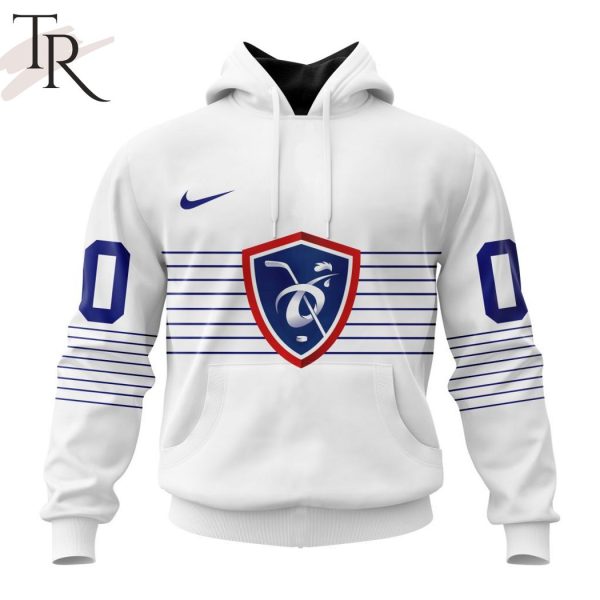 France National Ice Hockey Personalized White Kits Hoodie