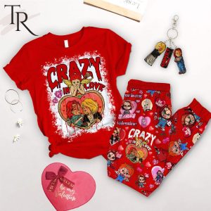 Crazy In Love Horror Is My Valentine Chucky Pajamas Set