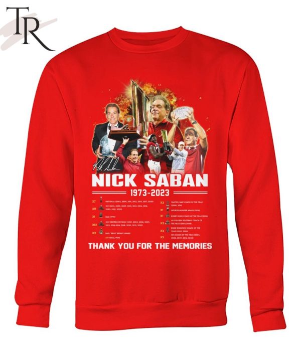 Nick Saban 1973 – 2023 Thank You For The Memories T-Shirt