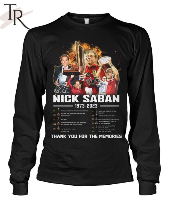 Nick Saban 1973 – 2023 Thank You For The Memories T-Shirt