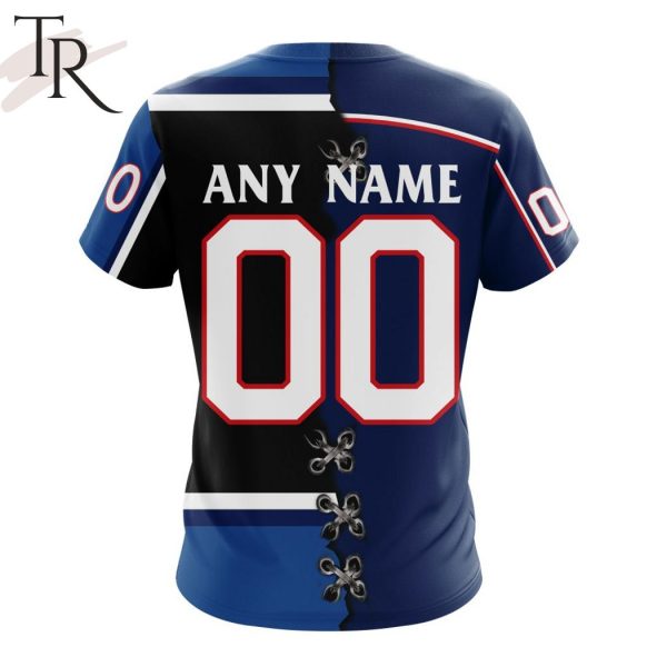NHL Columbus Blue Jackets Special Home Mix Reverse Retro Personalized Kits Hoodie