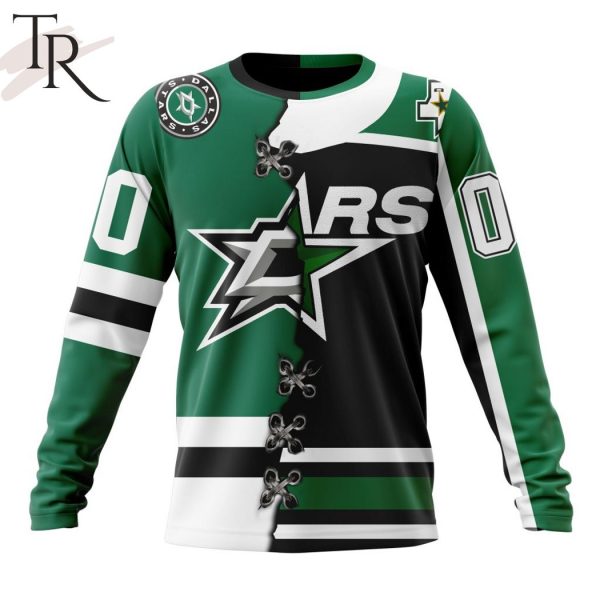 NHL Dallas Stars Special Home Mix Reverse Retro Personalized Kits Hoodie