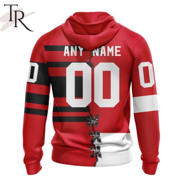 NHL Detroit Red Wings Special Home Mix Reverse Retro Personalized Kits Hoodie