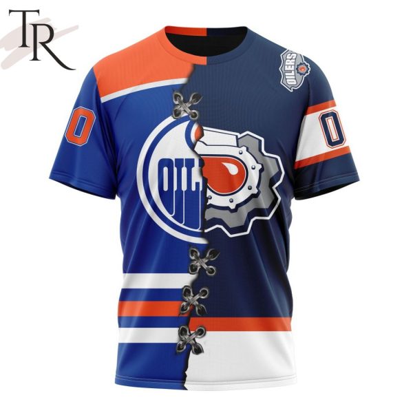 NHL Edmonton Oilers Special Home Mix Reverse Retro Personalized Kits Hoodie