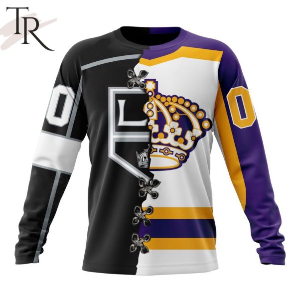 NHL Los Angeles Kings Special Home Mix Reverse Retro Personalized Kits Hoodie