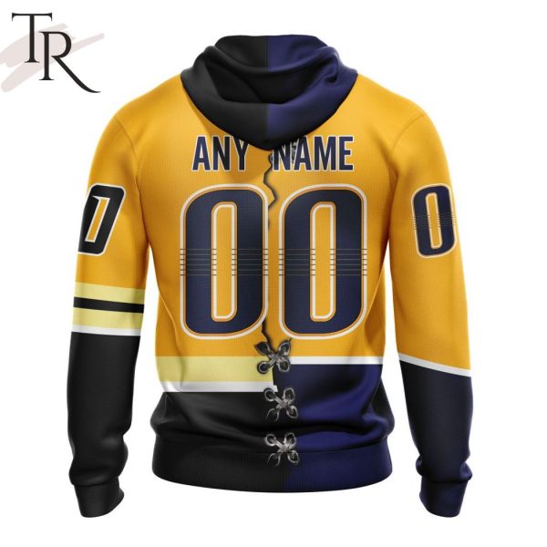 NHL Nashville Predators Special Home Mix Reverse Retro Personalized Kits Hoodie