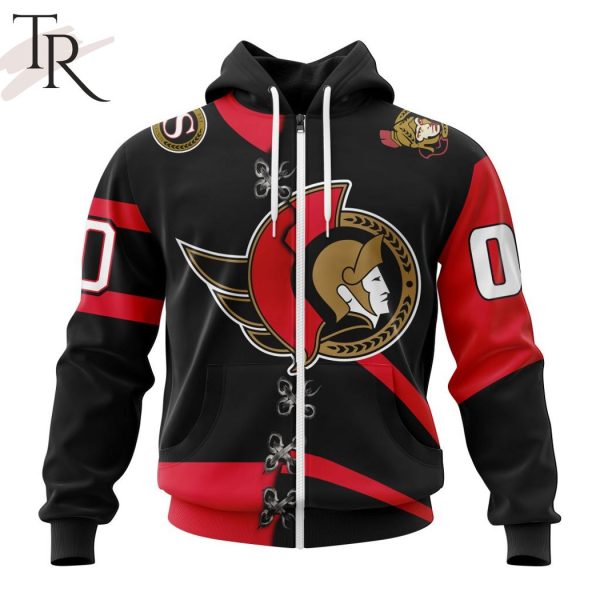 NHL Ottawa Senators Special Home Mix Reverse Retro Personalized Kits Hoodie