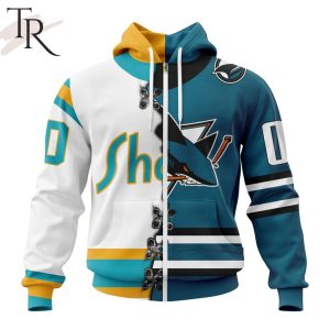 NHL San Jose Sharks Special Home Mix Reverse Retro Personalized Kits Hoodie