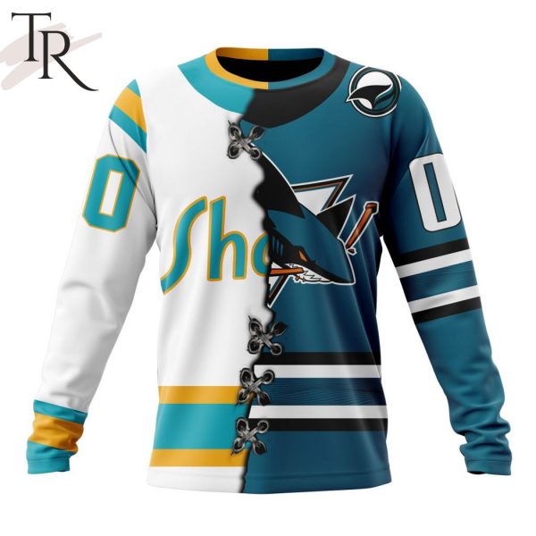 NHL San Jose Sharks Special Home Mix Reverse Retro Personalized Kits Hoodie