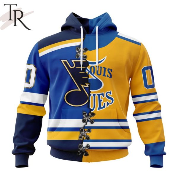 NHL St. Louis Blues Special Home Mix Reverse Retro Personalized Kits Hoodie