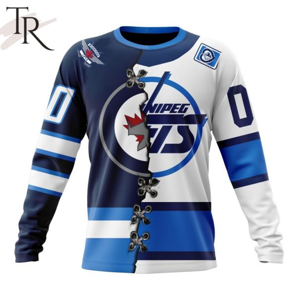 NHL Winnipeg Jets Special Home Mix Reverse Retro Personalized Kits Hoodie
