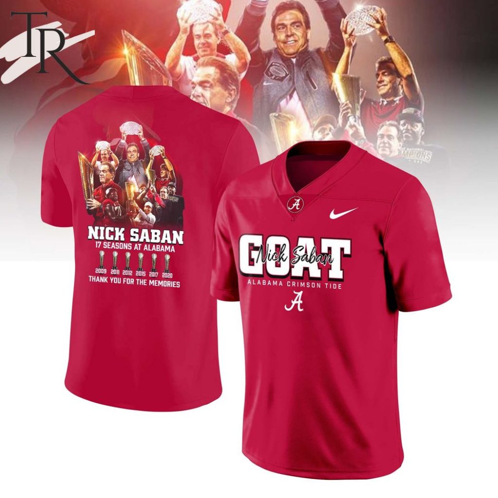 Thank You For The Memories GOAT Nick Saban Coach Football Jersey