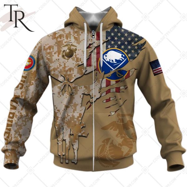 Personalized NHL Buffalo Sabres Marine Corps Camo Hoodie