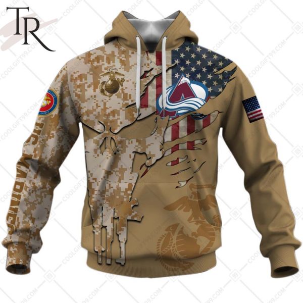 Personalized NHL Colorado Avalanche Marine Corps Camo Hoodie